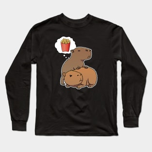 Capybara hungry for French Fries Long Sleeve T-Shirt